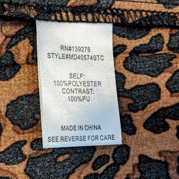 My Danelle Leopard Pleated Skirt w/Elastic Waist Size Large - Picture 7 of 7